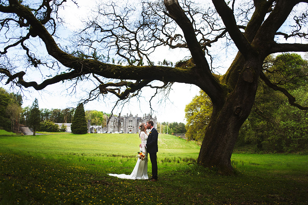 wedding photos in the woods at Belleek castle mayo
