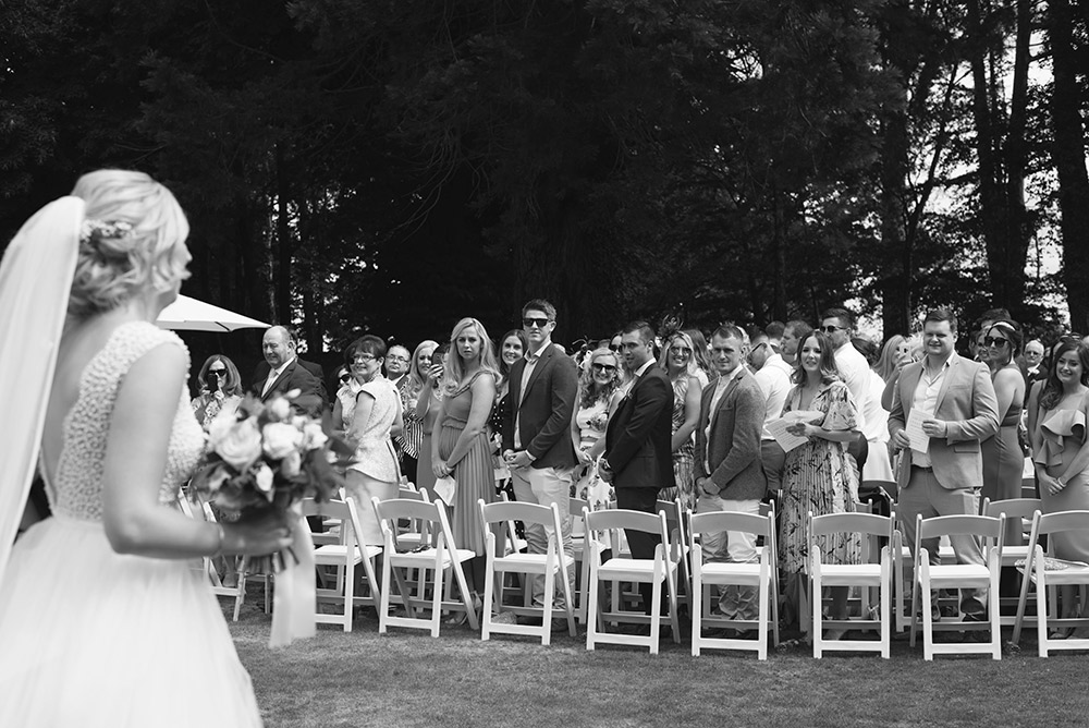 wedding ceremony at Tinakilly House