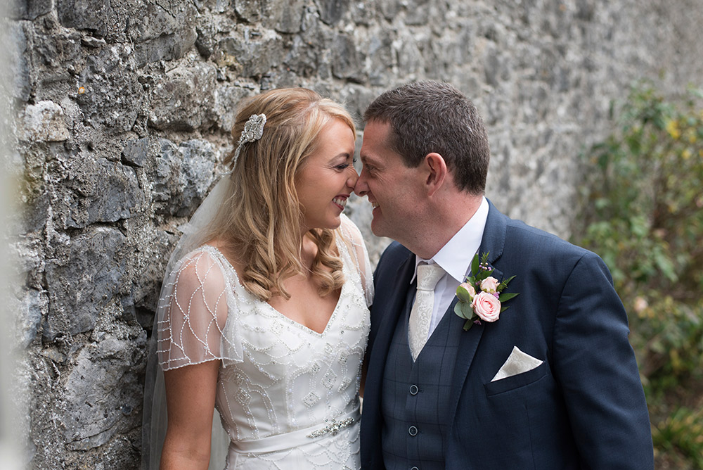 bride and groom at Castle Durrow