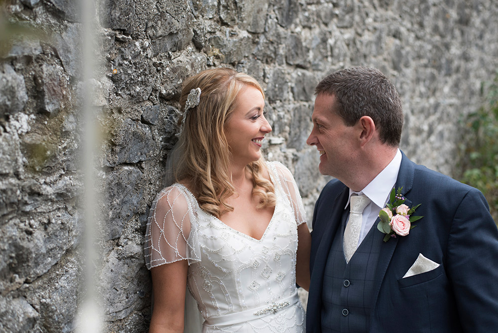 Bride and groom at Castle Durrow