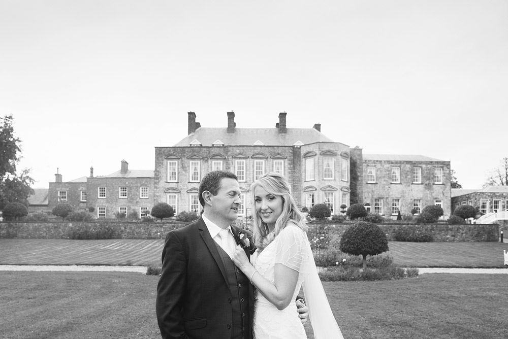 bride and groom at castle durrow