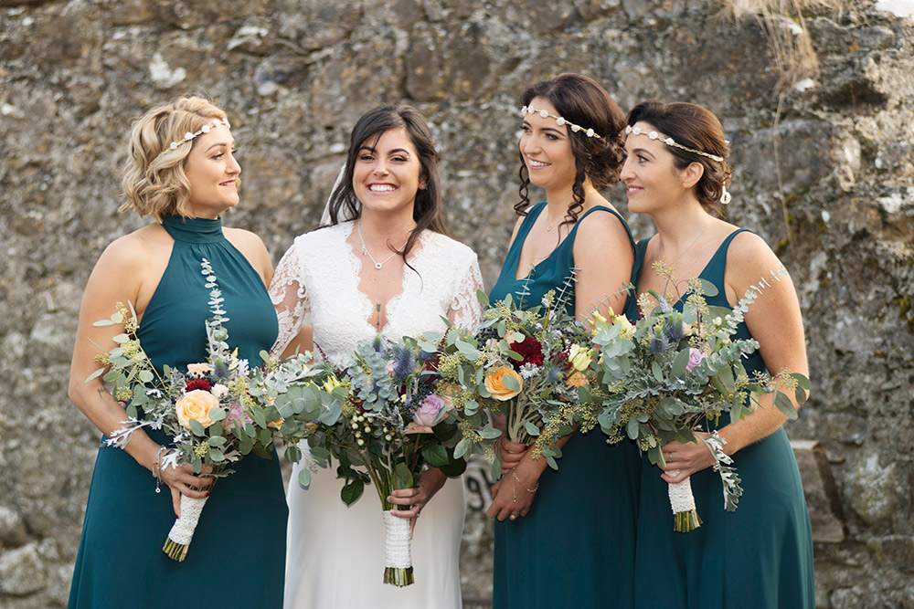 bridesmaids at Mount Druid, boho wedding photographer