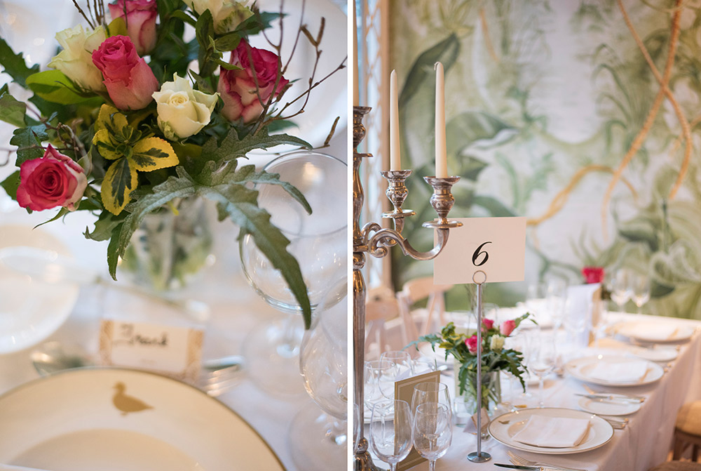 tablescape wedding photography at Marlfield House