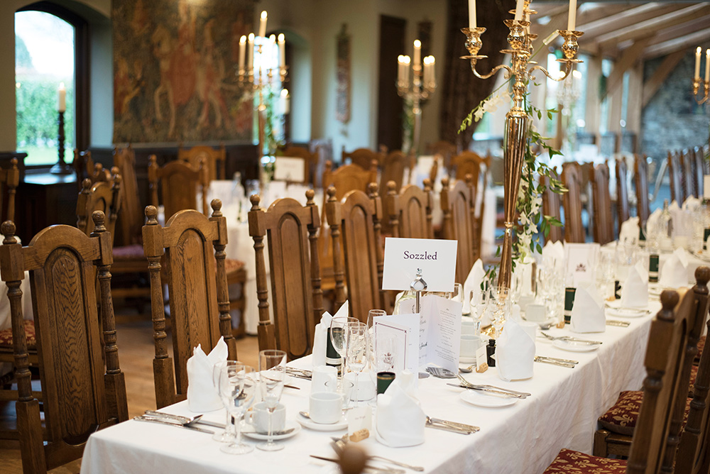 wedding tablescape at Barberstown Castle