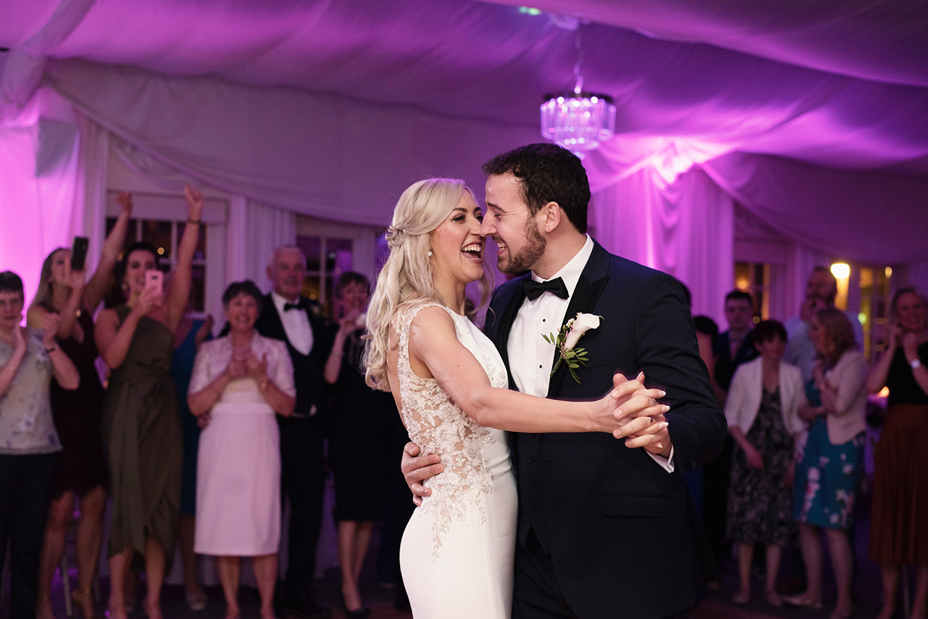 bride and groom have their first dance rathsallagh hotel wedding