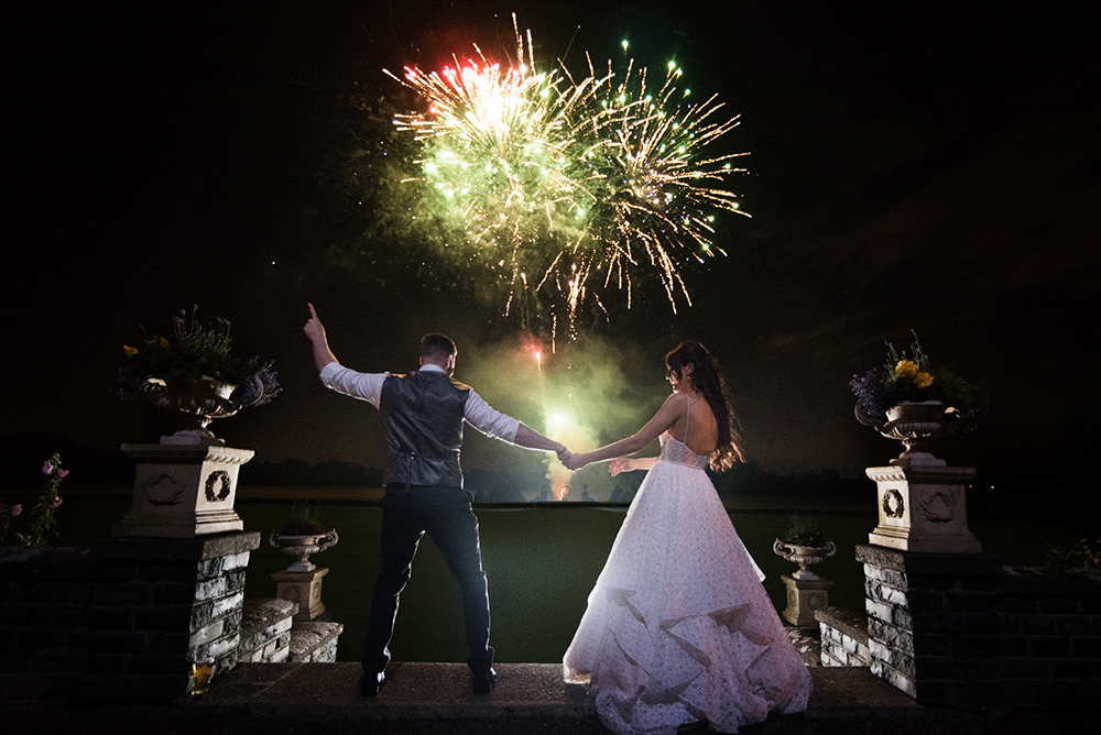 fireworks wedding photography at Luttrellstown Castle