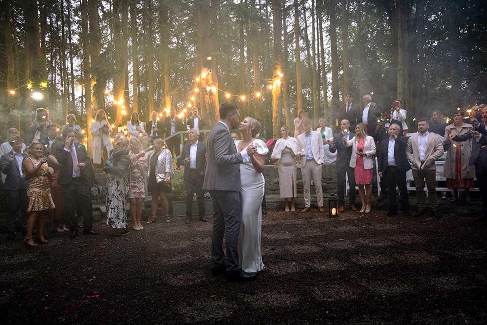 sparklers wedding photography at the Station House