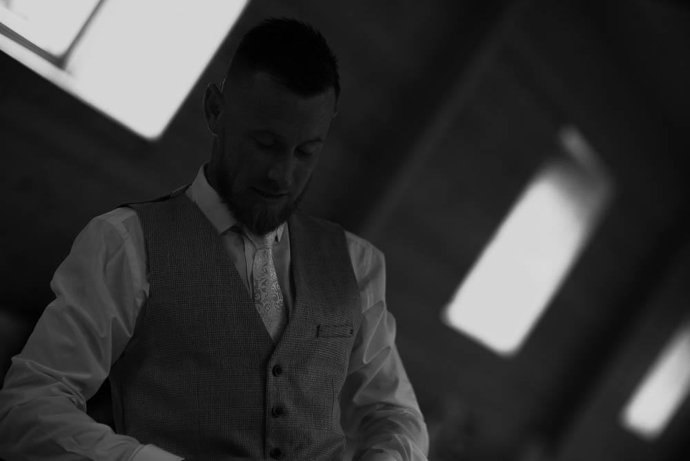 Black and white documentary wedding phtoographer at Rathsallagh House