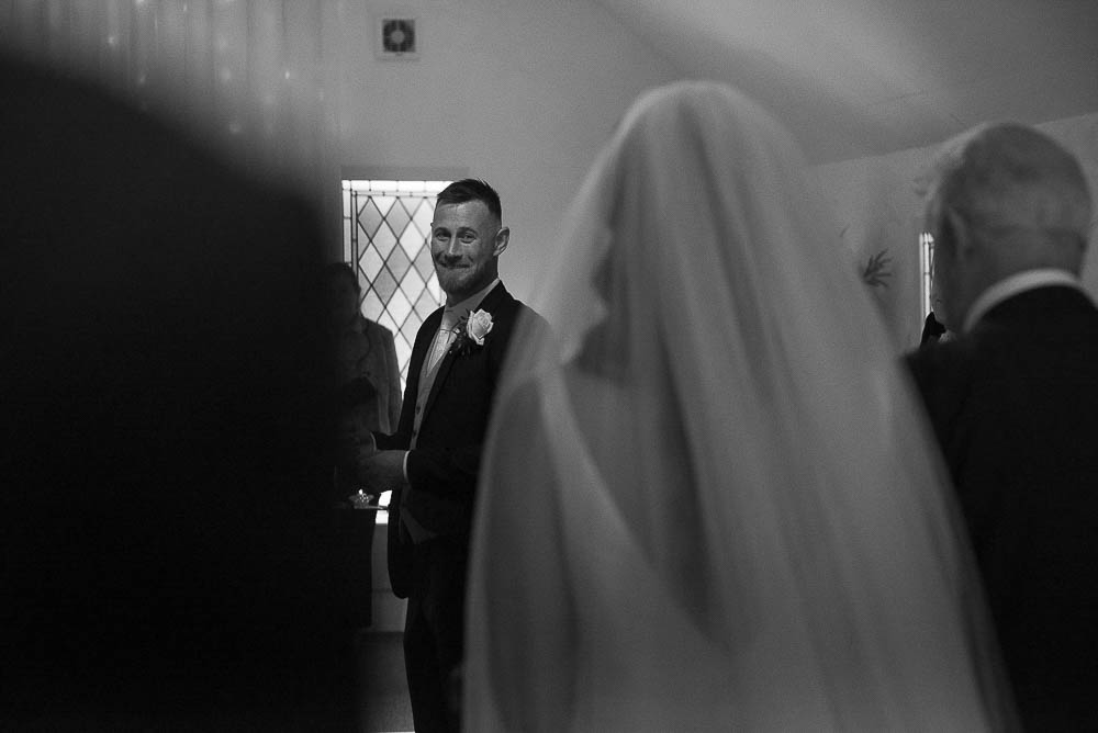 seeing your bride first time at Rathsallagh House wedding