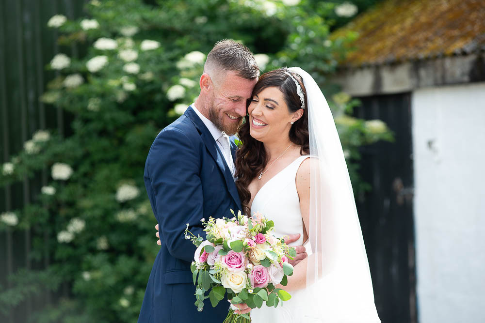 beautiful wedding couple at Rathsallagh House