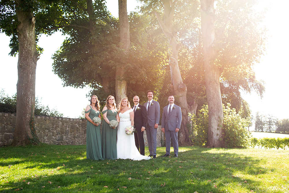 bridal party at wedding at Darver Castle