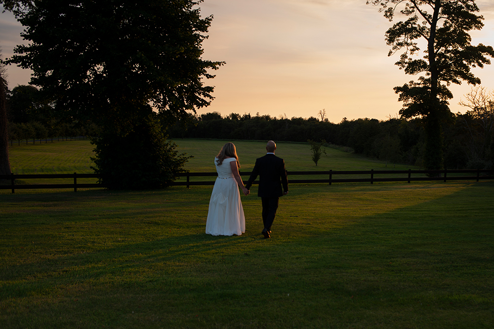 sunset wedding photos at Darver Castle