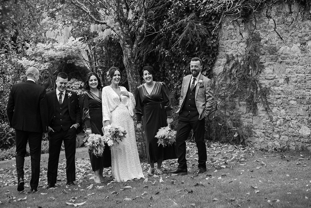 black and white photographs for autumn wedding at Raheen House