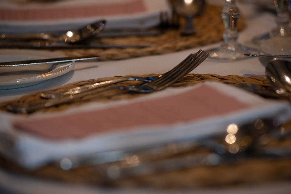 cutlery at wedding at Raheen House