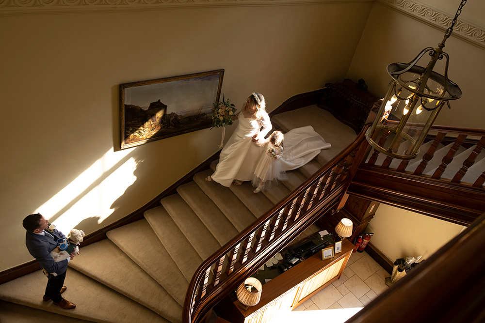 first look at wedding at Tankardstown House
