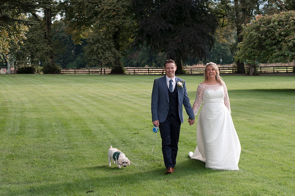 wedding with dog at tankardstown house