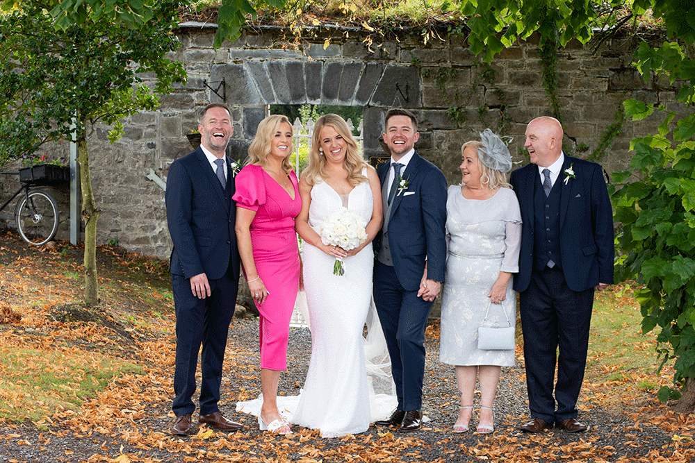 Family photos at wedding at Boyne Hill House