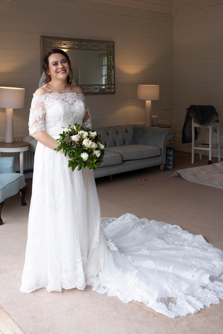 bride before first look at wedding at Rathsallagh House