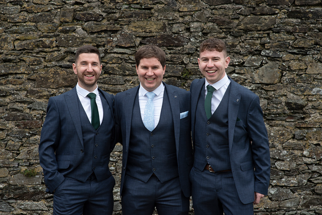 groomsmen at wedding at Rathsallagh House