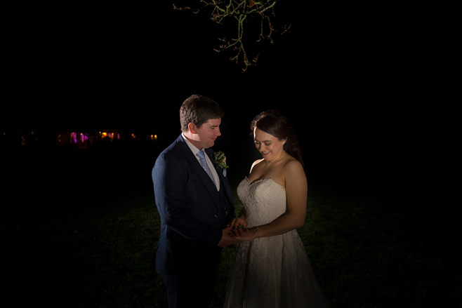 nightime photos at wedding at Rathsallagh House