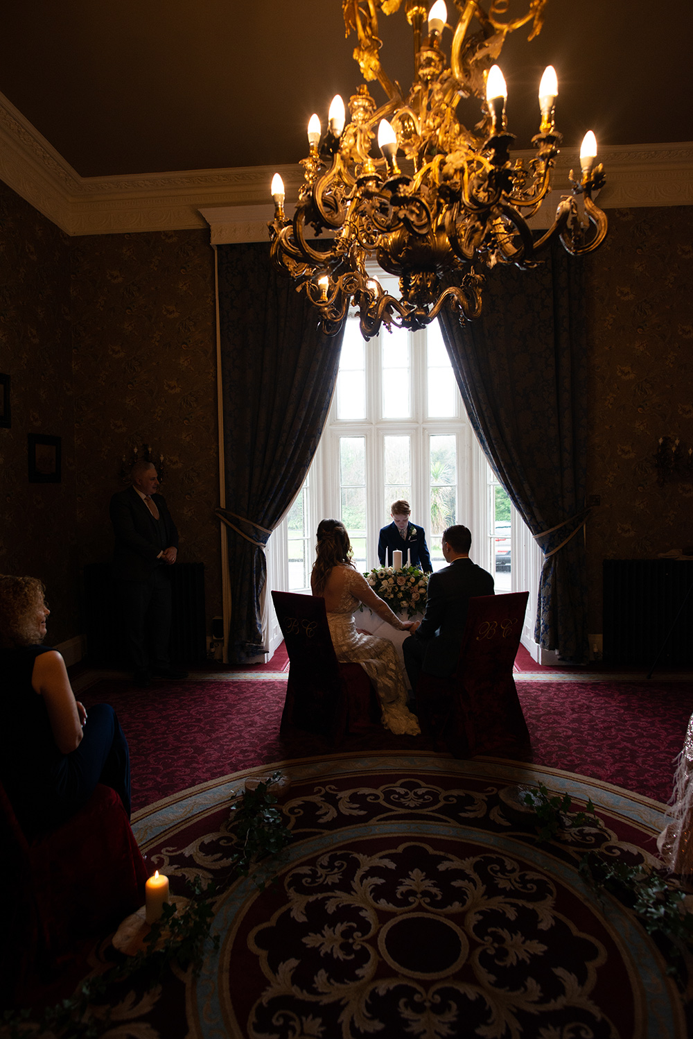 page boy does reading at Belleek Castle wedding
