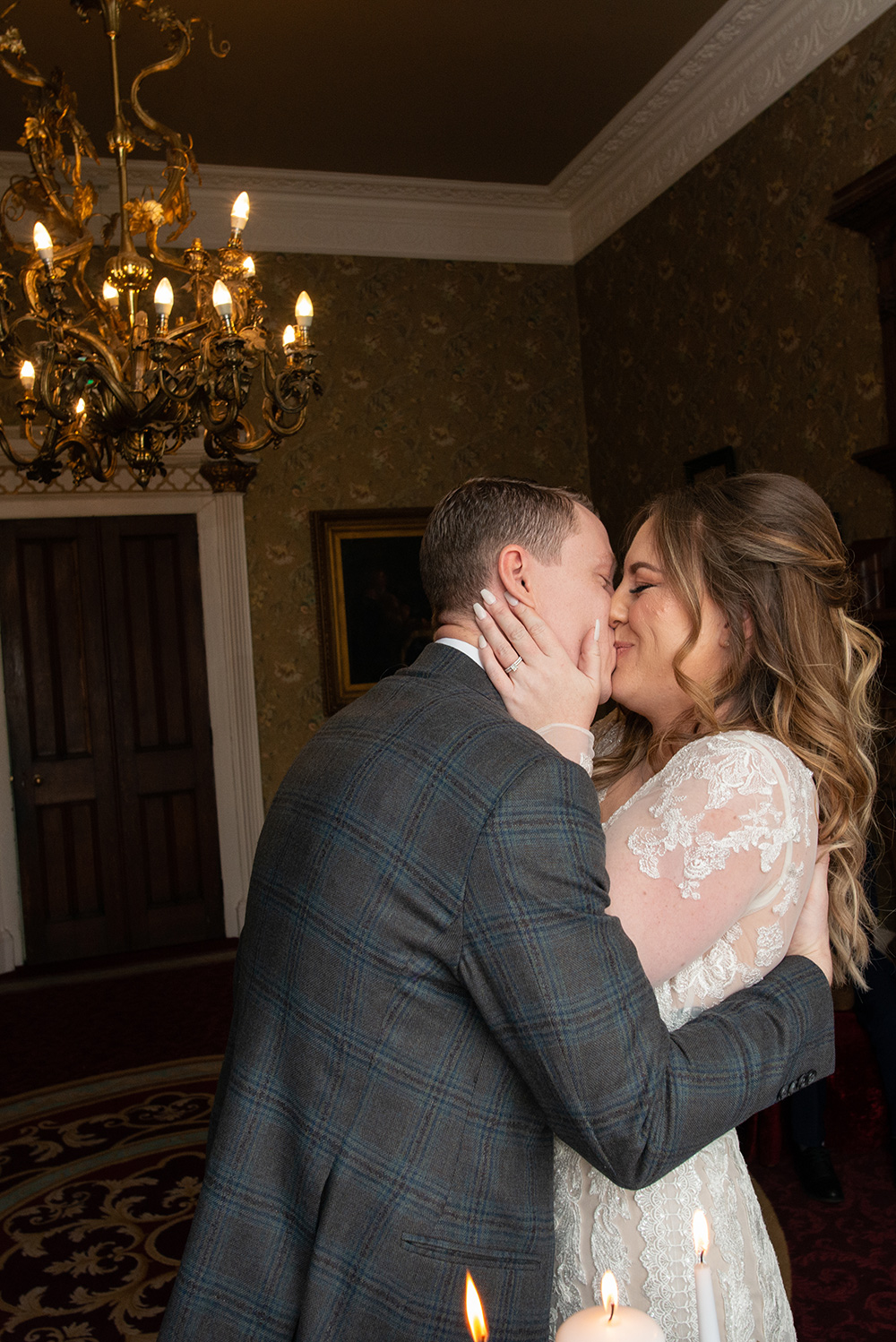 first kiss at wedding Belleek Castle