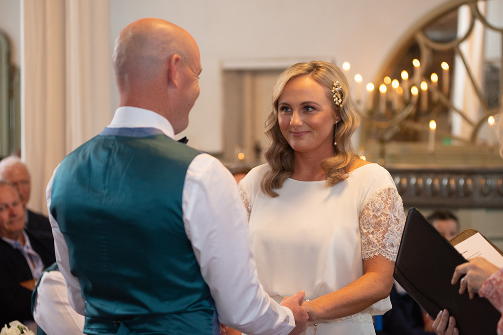 exchanging vows at Millhouse Slane wedding