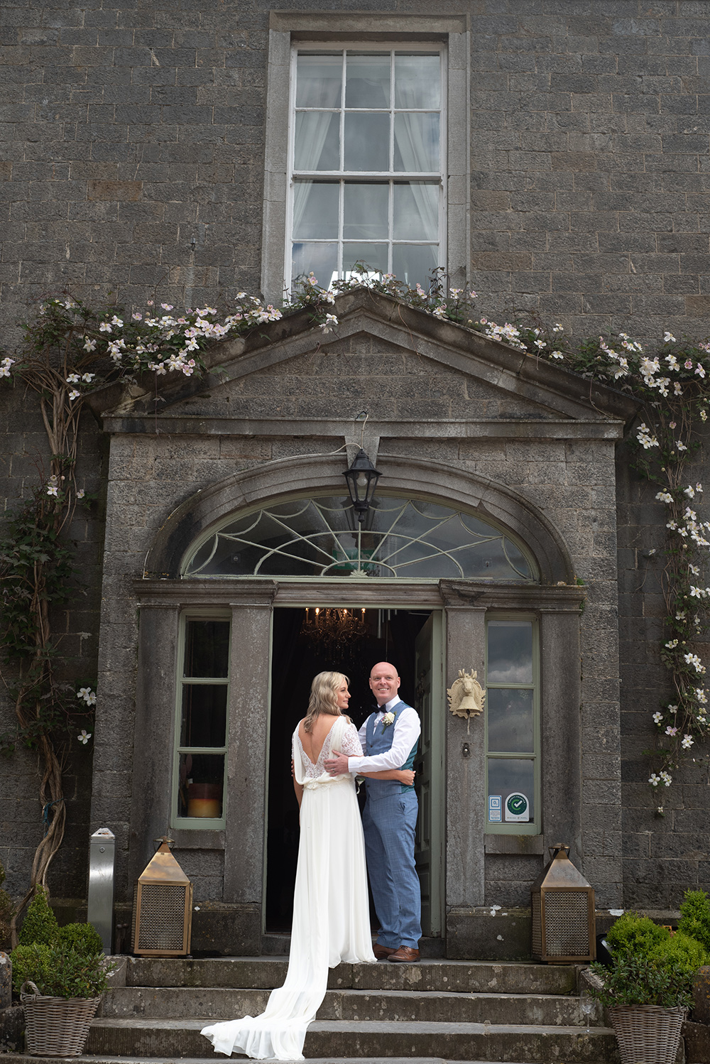 bride and groom at Manor house Millhouse Slane