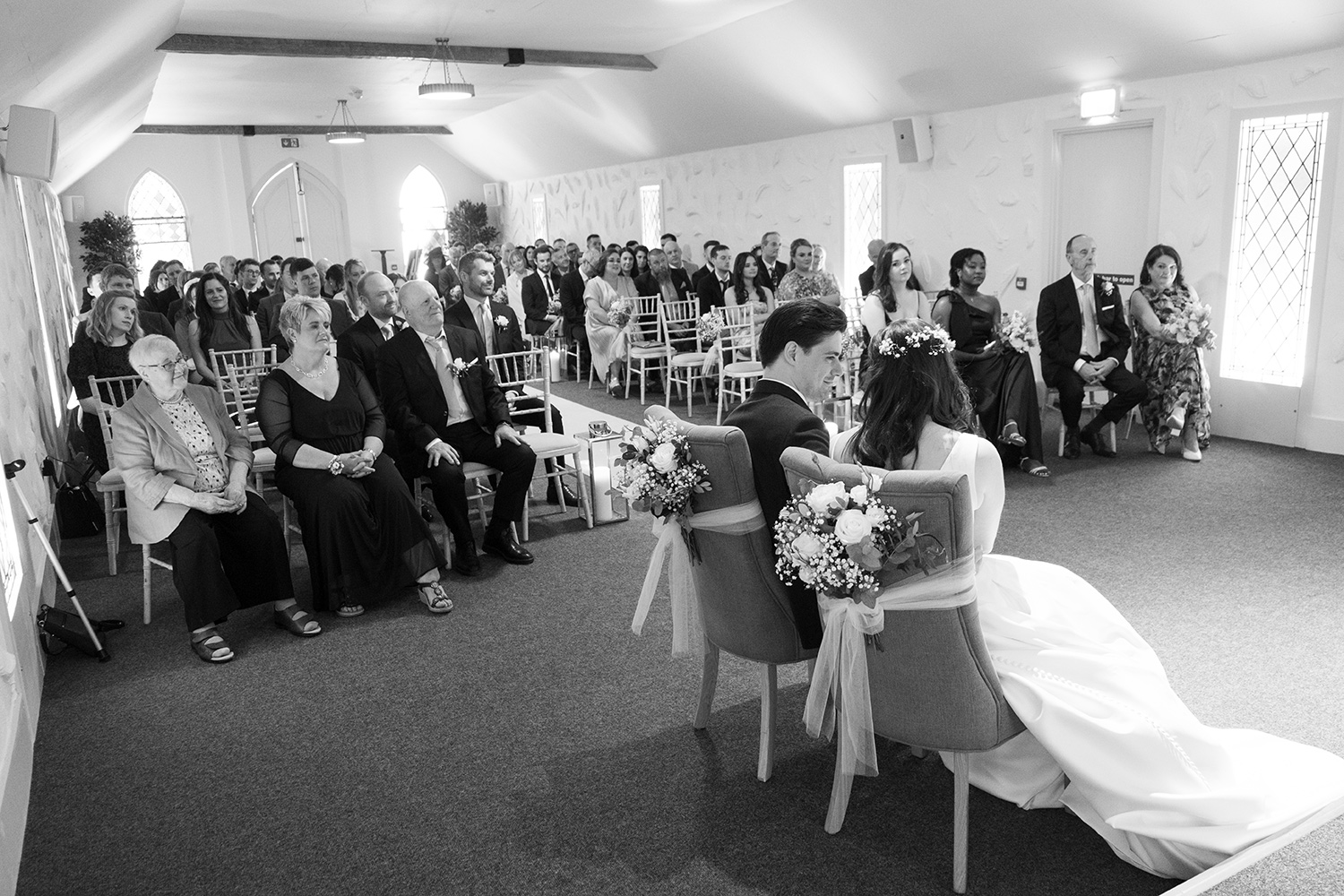 indoor wedding ceremony Rathsallagh House