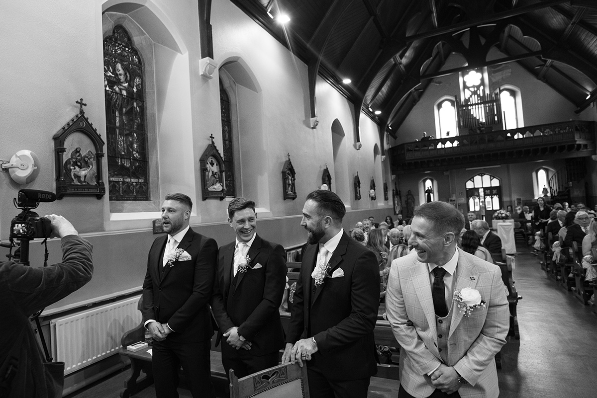 groomsmen at church in wicklow