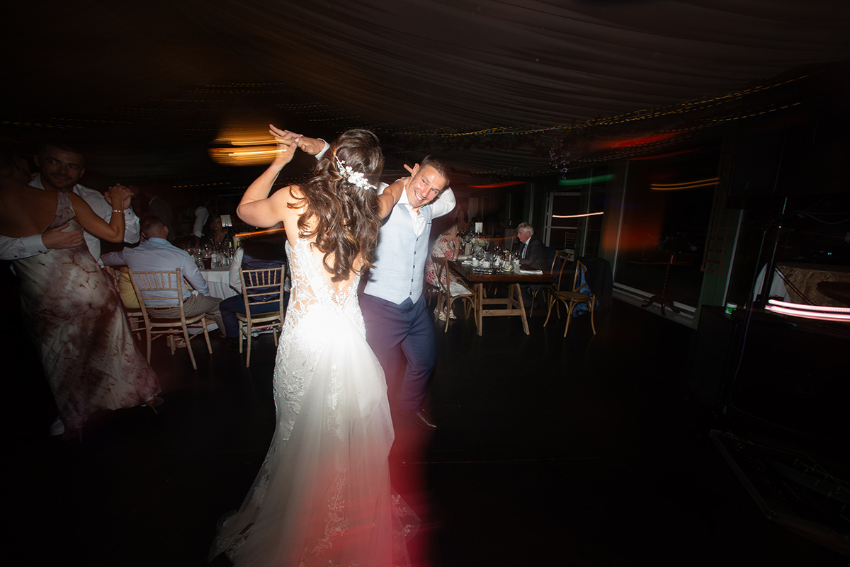 bride and groom dance at real wedding at Tinakilly House