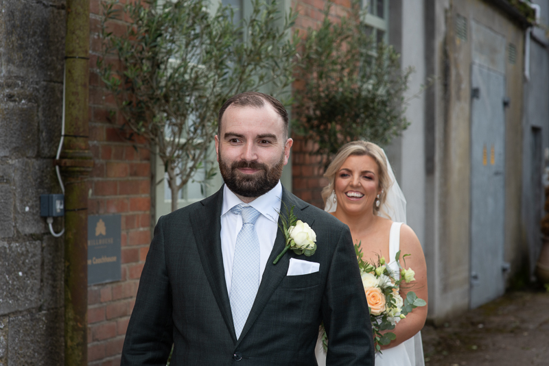 brides first look at The Millhouse Slane