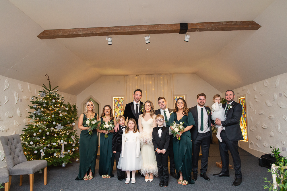 bridal party at ceremony room rathsallagh house wedding