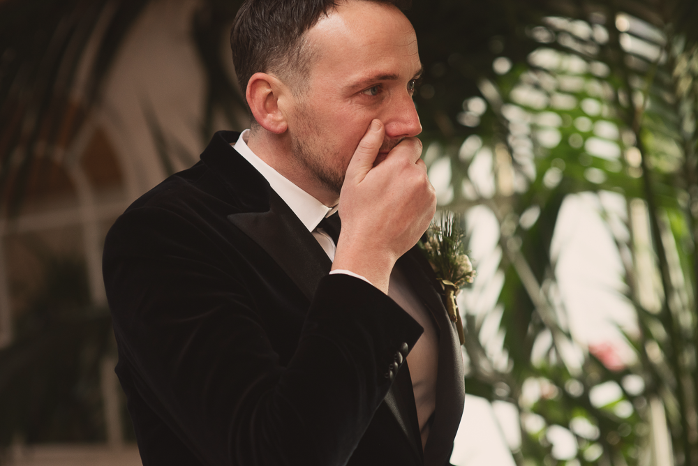 groom reaction to first look with bride at Rathsallagh House wedding